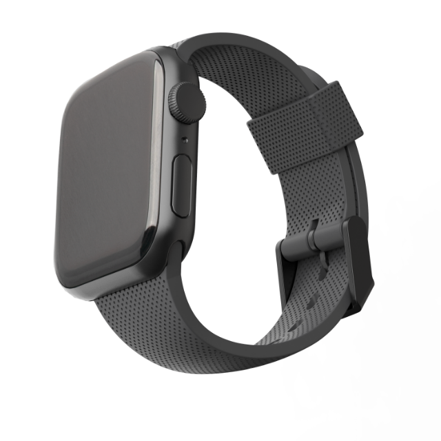 Detalle de la correa silicona UAG [U] para Apple Watch Series 6 en color negro