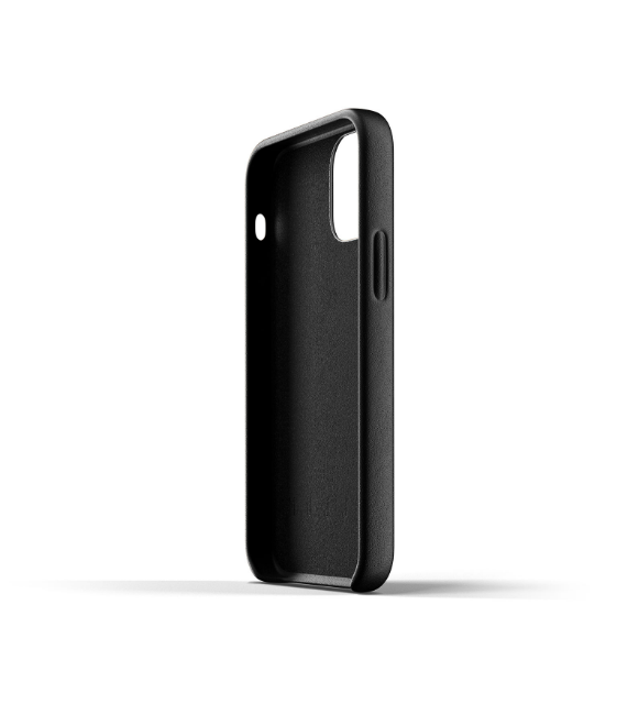 Funda piel iPhone 12 y 12 Pro en color negro de Mujjo