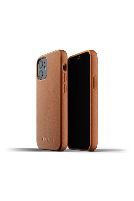 Funda de piel para iPhone 12 Mini en color marrn Mujjo