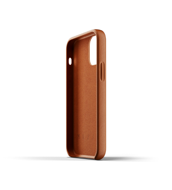 Funda piel para iPhone 12 y 12 Pro Mujjo en color marrn