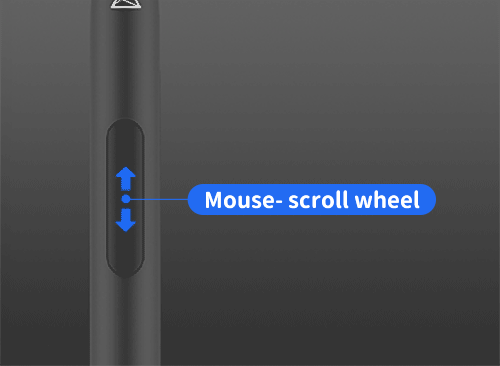 Vista del botón para activar rueda del ratón en el Adonit Adonit Stylus Note-M 