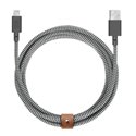 Native Union Belt XL Cable Lightning a USB-A zebra