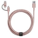 Native Union Belt Cable Universal 3 en 1 rosa (2 metros)