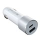 Cargador coche Satechi 72W PD dual USB-C y USB-A gris plata