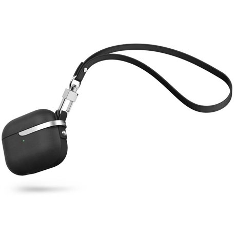 Moshi Pebbo Luxe funda piel AirPods 3ª gen negro