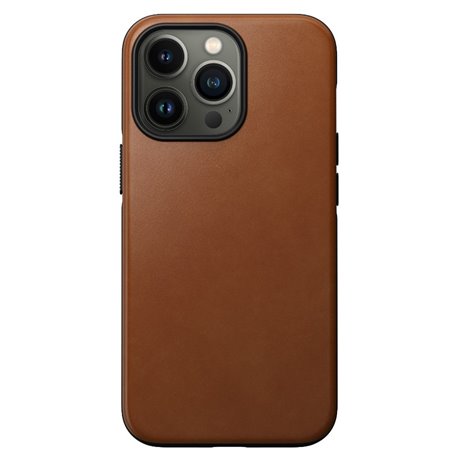 Nomad Modern Case funda piel iPhone 13 Pro MagSafe tangerine