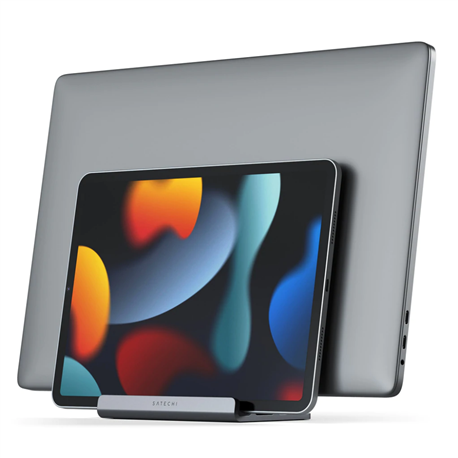 Satechi soporte vertical doble iPad / MacBook / iPhone gris espacial