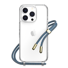 SwitchEasy Play carcasa transparente iPhone 14 Pro cordón azul Ocean