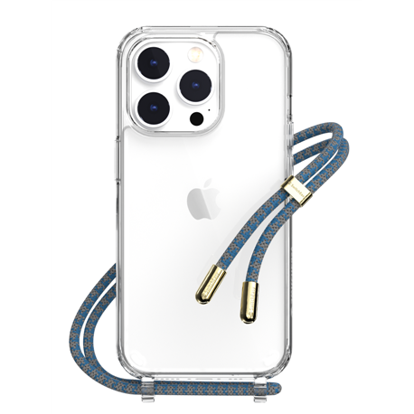 SwitchEasy Play carcasa transparente iPhone 14 Pro cordón azul Ocean