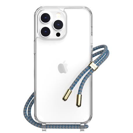 SwitchEasy Play carcasa transparente iPhone 14 Pro Max cordón azul Ocean