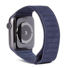 Decoded Traction correa piel Apple Watch 42/44/45 mm azul marino