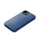 Mujjo Full Leather funda piel iPhone 14 Plus azul mónaco