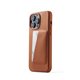 Mujjo Full Leather funda piel tarjetero iPhone 14 Pro Max marrón