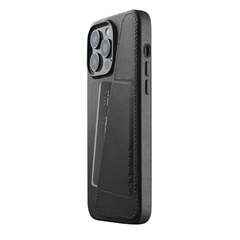 Mujjo Full Leather funda piel tarjetero iPhone 14 Pro Max negra