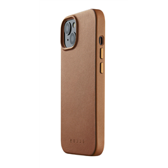 Mujjo Full Leather funda piel iPhone 14 marrón