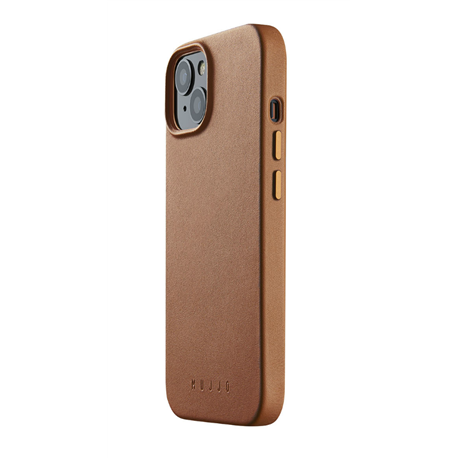 Mujjo Full Leather funda piel iPhone 14 marrón