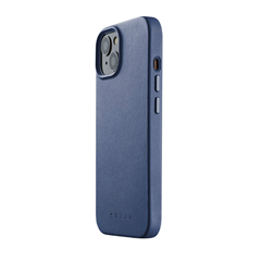 Mujjo Full Leather funda piel iPhone 14 azul mónaco