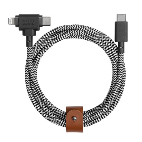 Native Union Belt Cable Duo USB-C a Lighting / USB-C negro