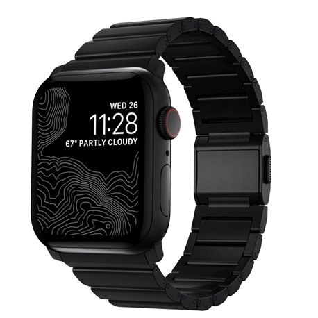 Nomad correa metálica Titanium Band V2 Apple Watch 42/44/45/49 mm negro