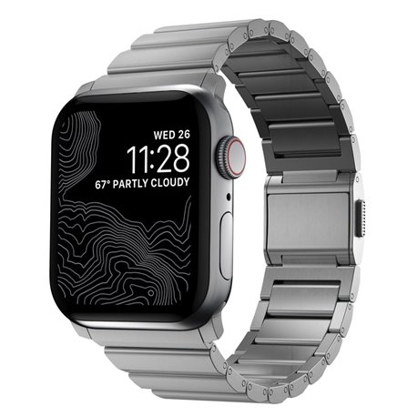 Nomad correa metálica Titanium Band V2 Apple Watch 42/44/45/49 mm plata