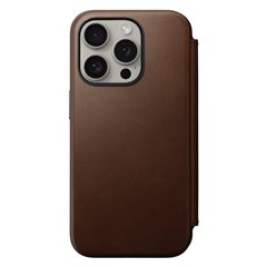 Nomad Modern Leather Folio iPhone 15 Pro marrón