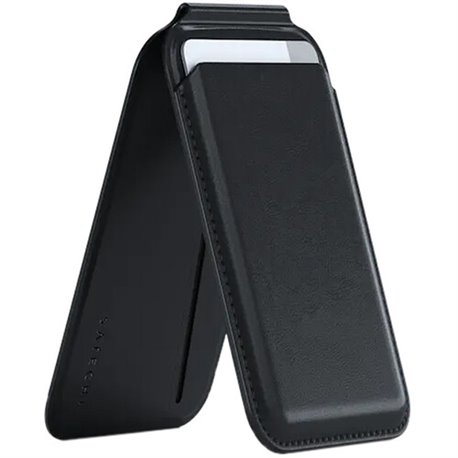 Satechi cartera piel con soporte magnético iPhone negro