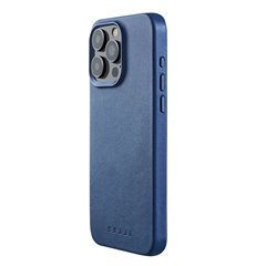 Mujjo Full Leather funda piel iPhone 15 Pro Max azul