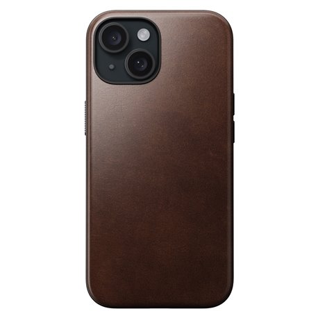 Nomad Modern Horween Leather Case iPhone 15 marrón