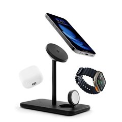 Twelve South HiRise 3 Deluxe base carga inalámbrica 3 en 1 Magsafe negro