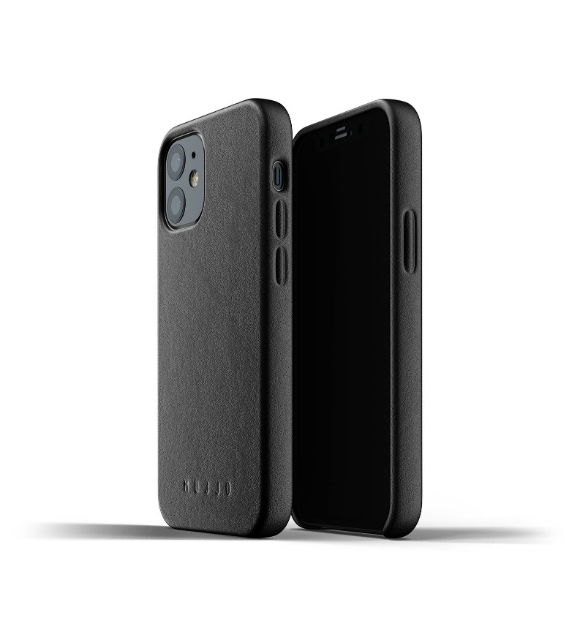 Funda de piel Mujjo para iPhone 12 Mini en color negro