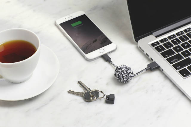 Llavero de carga Lightning para iPhone de Native Union Key Cable zebra