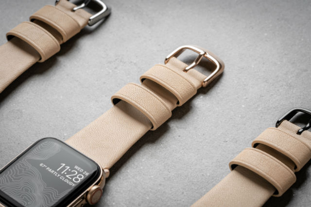 Correa Nomad para Apple Watch 38/40mm en color beige natural de Nomad Goods.